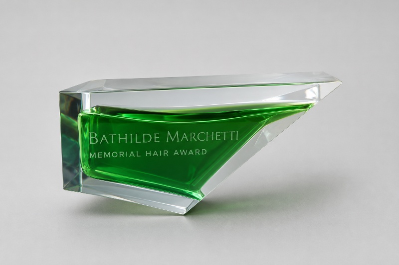 Sandblasted Engraved Crystal Award Trophy