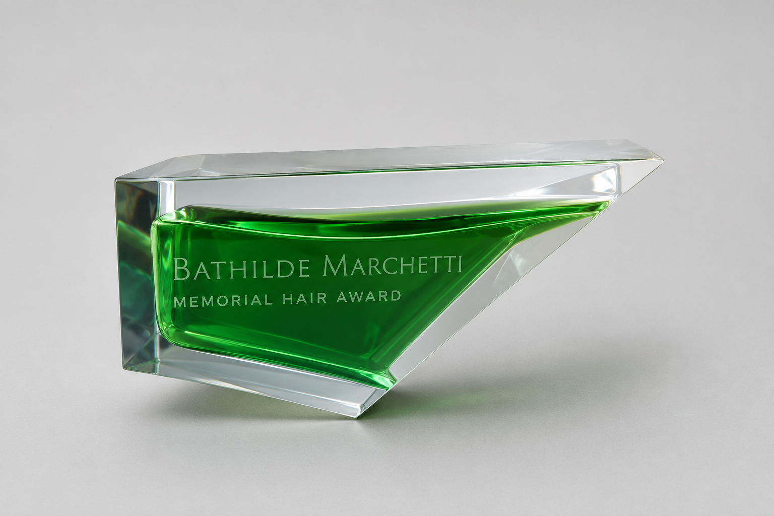Sandblasted Engraved Crystal Award Trophy