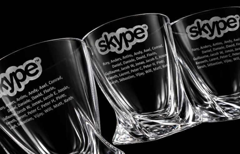 Sandblasted Engraved Crystal Whisky Tumblers