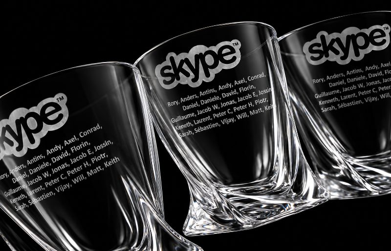 Sandblasted Engraved Crystal Whisky Tumblers