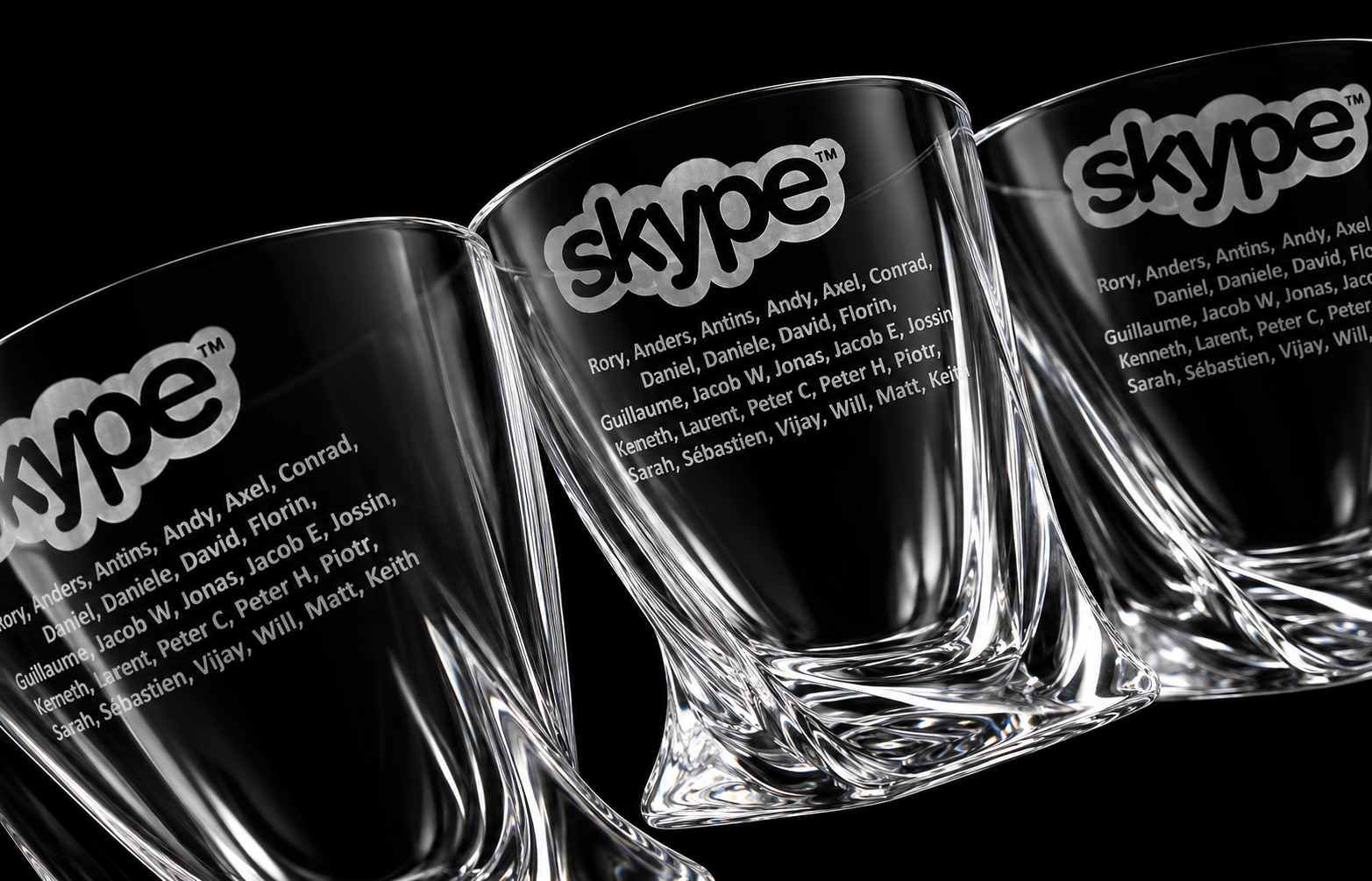 Sandblasted Engraved Crystal Whisky Tumblers