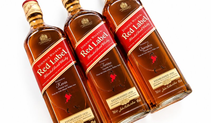 Sandblasted Engraved Johnnie Walker Whisky Bottles