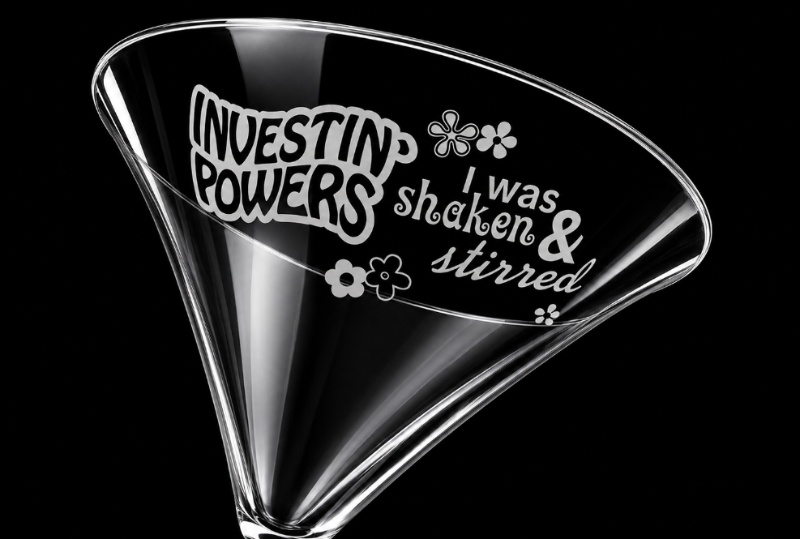 Sandblasted Engraved Martini Cocktail Glass