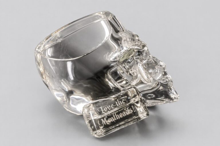 Sandblasted Engraved Skull Whisky Glass