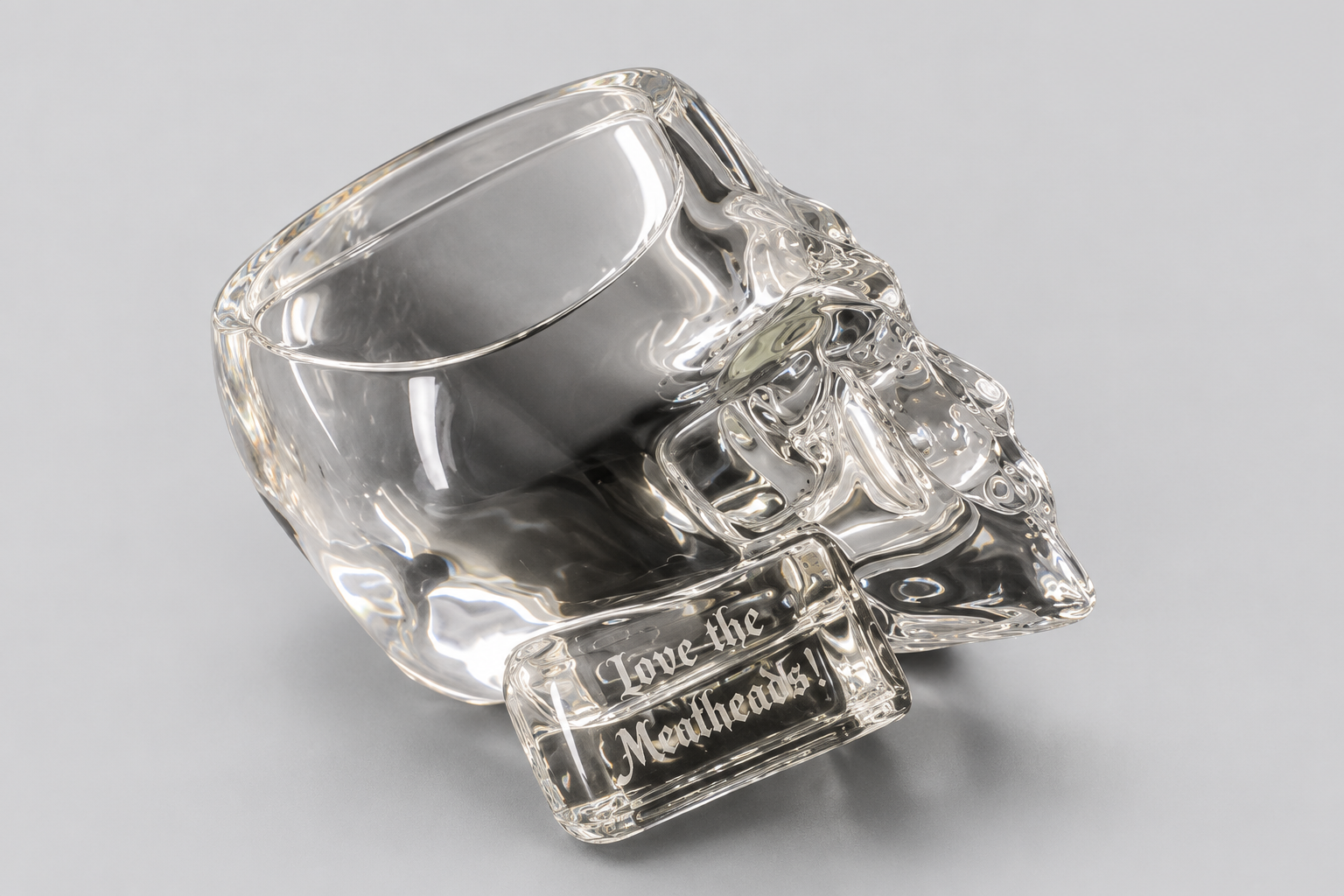 Sandblasted Engraved Skull Whisky Glass