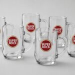 Super Bock Branded Glass Beer Mugs Custom Printed Promotional Drinkware