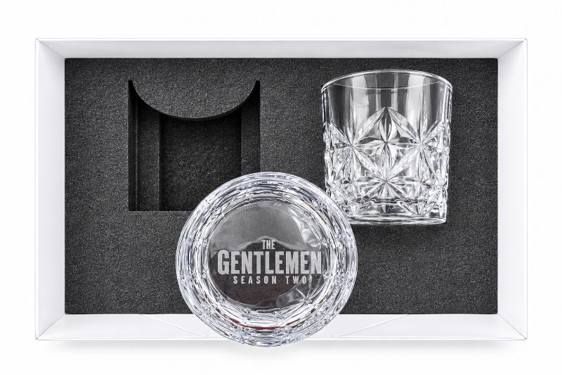 The Gentlemen Crew Gift Crystal Whisky Glass Engraving Laser Cut Foam Insert