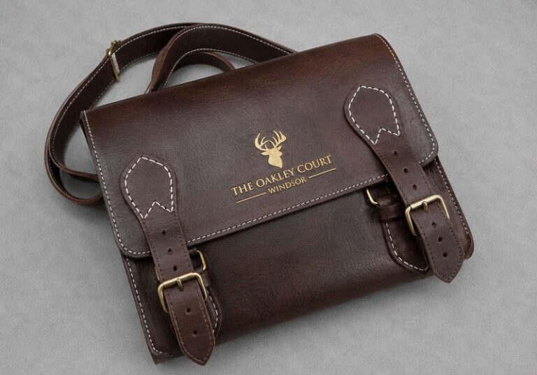 The Oakley Court Windsor Gold Debossed Leather Satchel