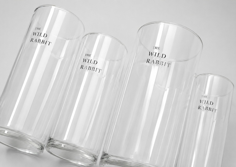 The Wild Rabbit Branded Highball Glasses Custom Printed Glassware
