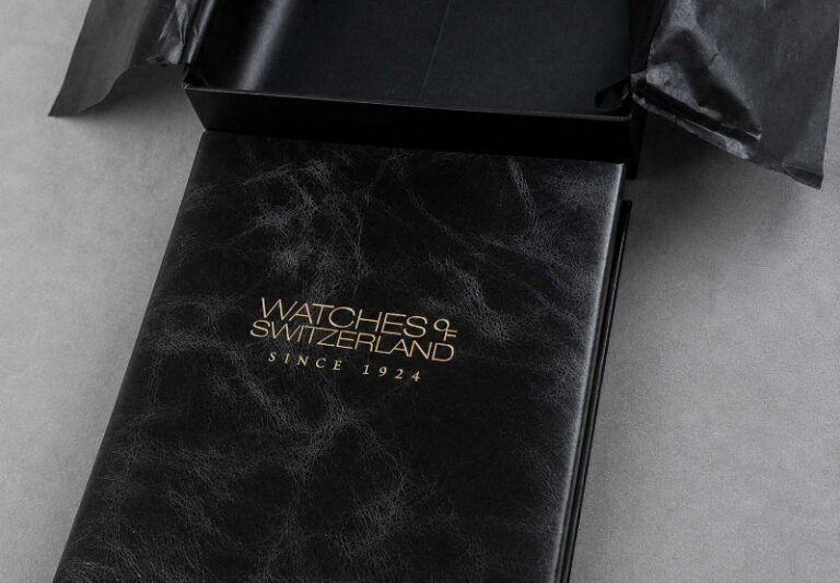 Watches Of Switzerland Hot Foil Debossed Leather Folder