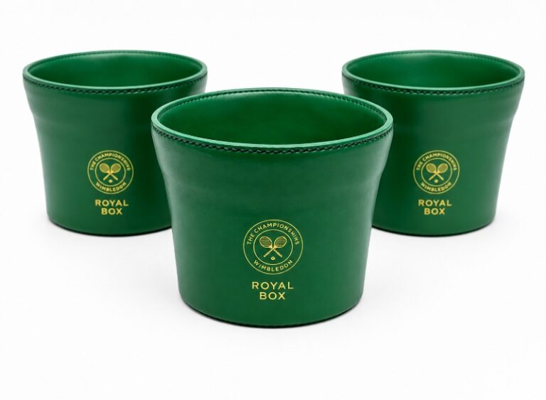 Wimbledon Royal Box Gold Embossed Leather Holders