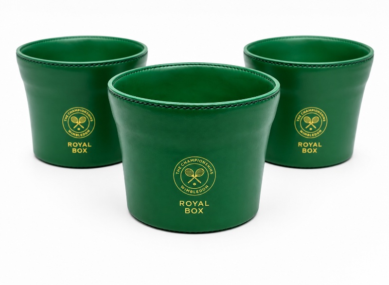 Wimbledon Royal Box Gold Embossed Leather Holders