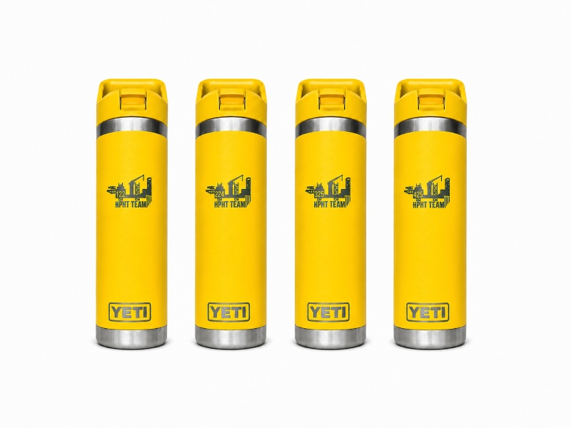 Yeti Yellow Travel Tumblers Metal Engraving Logo Branding