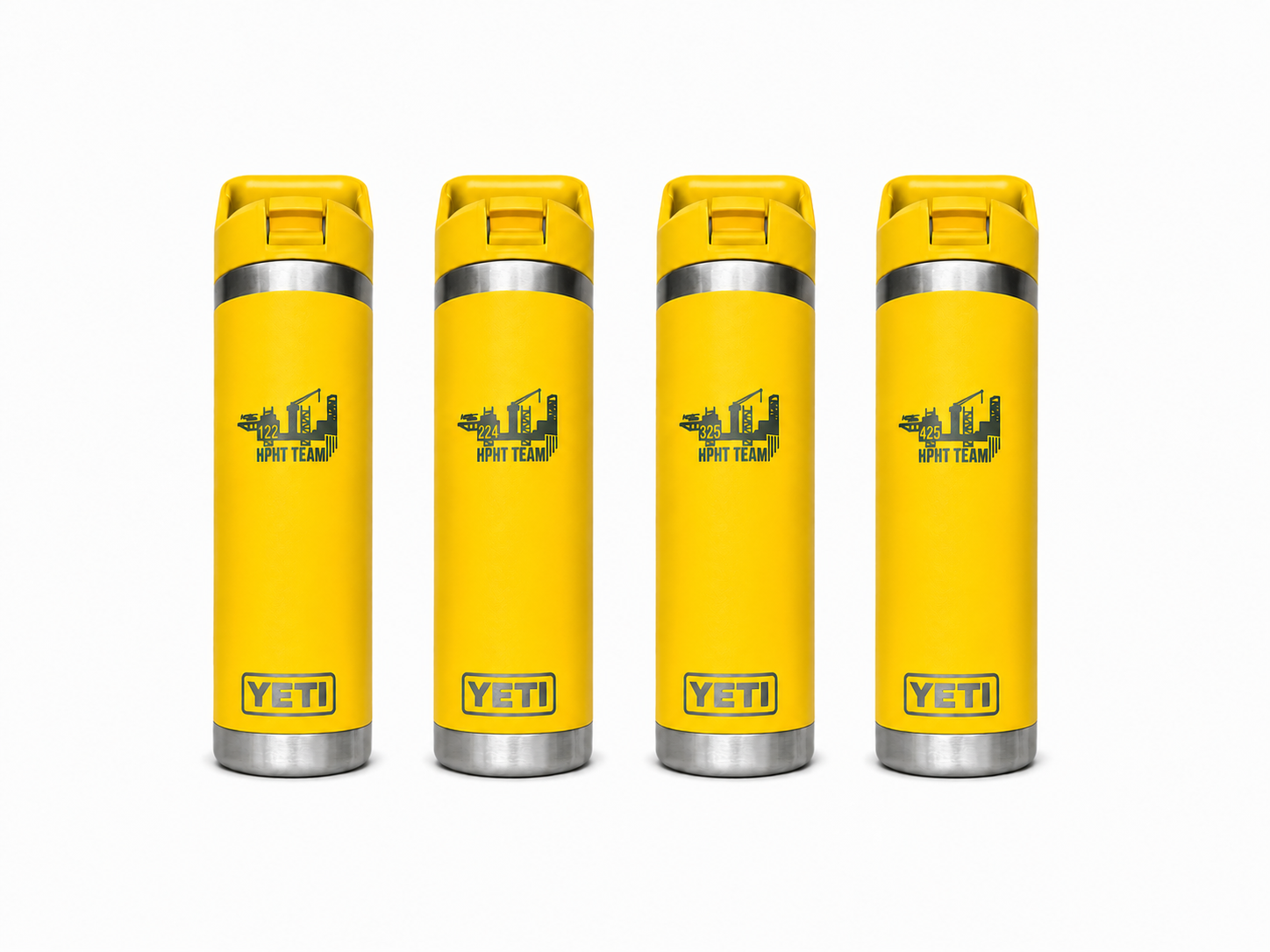 Yeti Yellow Travel Tumblers Metal Engraving Logo Branding