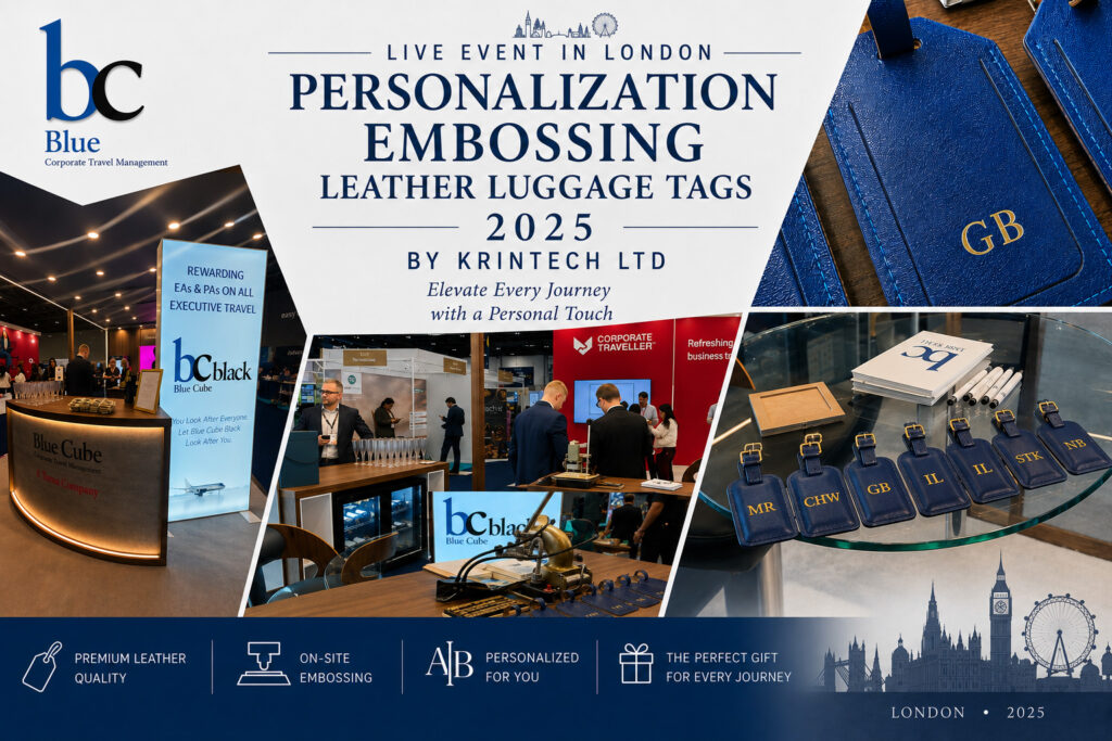 Bc Blue Luxury Travel Live Embossing Event London Gold Initials 6