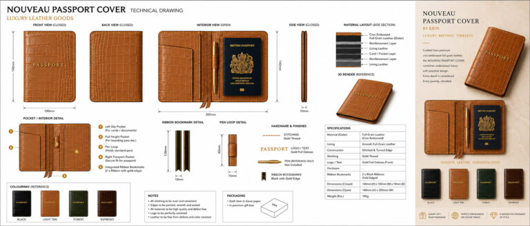 Bespoke Full Grain Leather Passport Covers Corporate Client Copy
