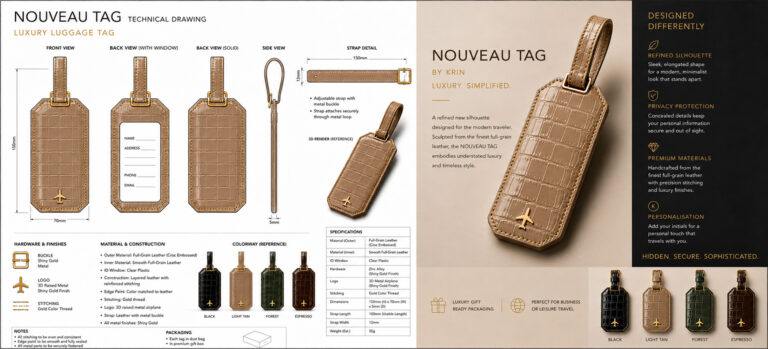 Bespoke Luxury Leather Luggage Tags Custom Made For Client Copy