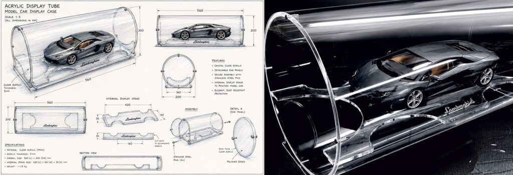 Custom Clear Acrylic Tube Model Car Display Case Copy