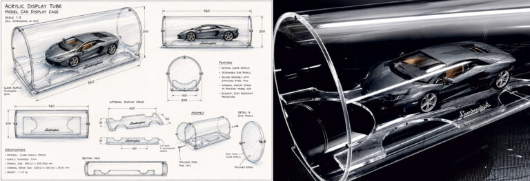 Custom Clear Acrylic Tube Model Car Display Case Copy