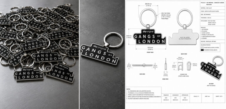 Custom Stainless Steel Metal Keyrings Film Crew Gifting Copy