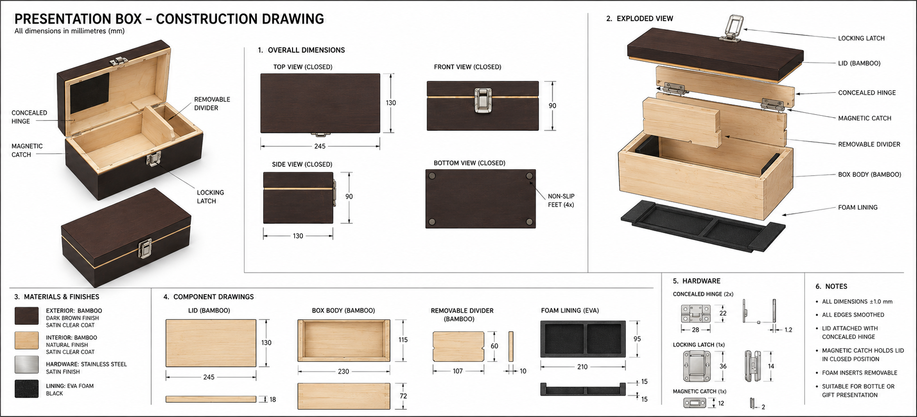 Hardwood Whiskey Glass Presentation Box Copy 1