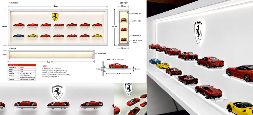 Laser Cut Acrylic Model Car Display With Led Lighting Copy