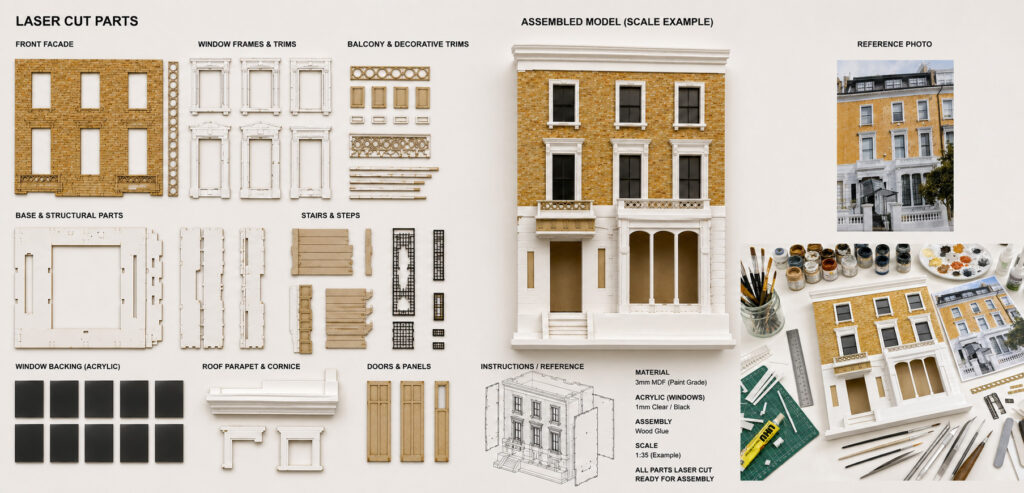 Laser Cut Miniature Dolls House Component Parts Copy
