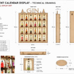 Laser Cut Plywood Gin Advent Calendar Display Kit