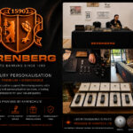 Live leather embossing and corporate gift personalisation at a Berenberg event in London
