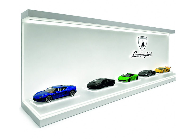 Model Car Showroom Display System Led Acrylic Display Case