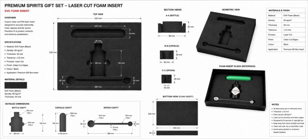 Precision Laser Cut Foam Box Insert
