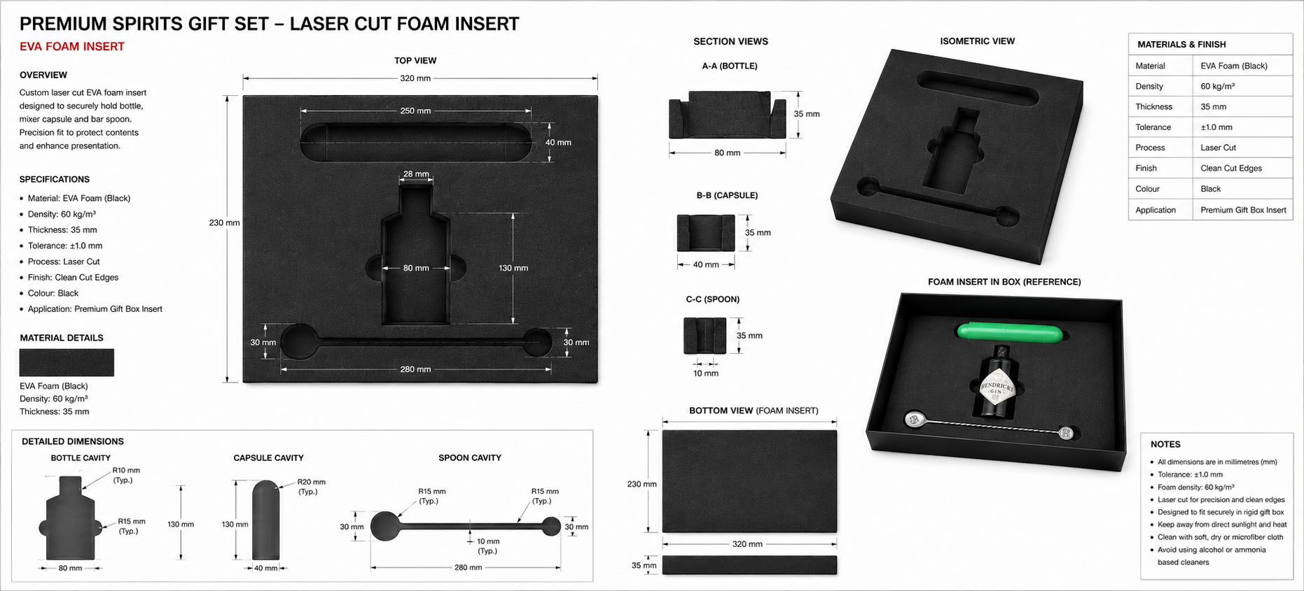 Precision Laser Cut Foam Box Insert