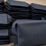 550 Rains wash bags embossed with ATF 2 Cast & Crew branding by Krintech Ltd for film and TV crew gifts